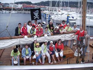 Momento de la Visita al Club Nautico de Sanxenxo.